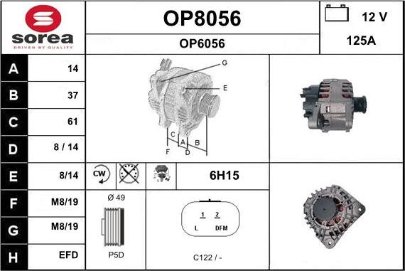 SNRA OP8056 - Kintamosios srovės generatorius autoreka.lt