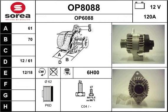 SNRA OP8088 - Kintamosios srovės generatorius autoreka.lt