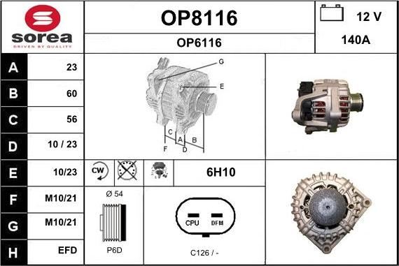 SNRA OP8116 - Kintamosios srovės generatorius autoreka.lt