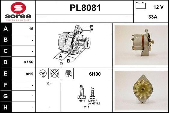 SNRA PL8081 - Kintamosios srovės generatorius autoreka.lt