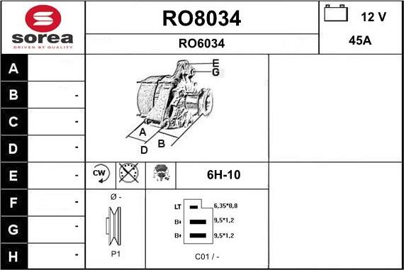 SNRA RO8034 - Kintamosios srovės generatorius autoreka.lt