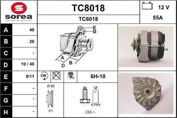SNRA TC8018 - Kintamosios srovės generatorius autoreka.lt