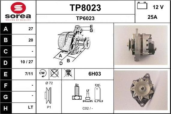 SNRA TP8023 - Kintamosios srovės generatorius autoreka.lt