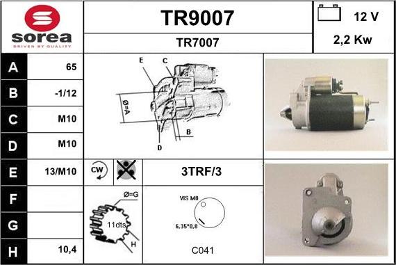 SNRA TR9007 - Starteris autoreka.lt