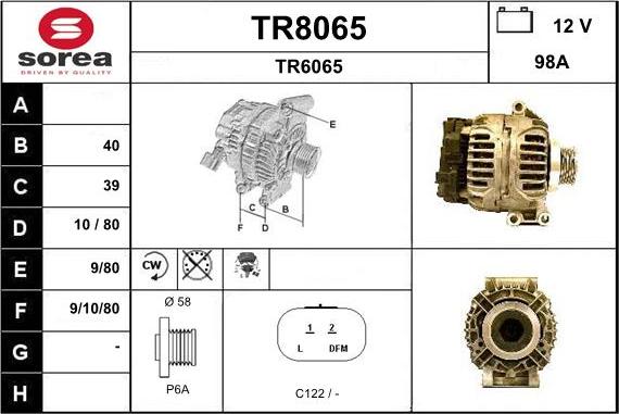 SNRA TR8065 - Kintamosios srovės generatorius autoreka.lt