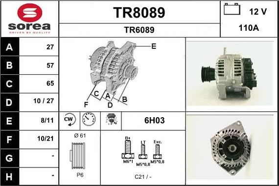 SNRA TR8089 - Kintamosios srovės generatorius autoreka.lt