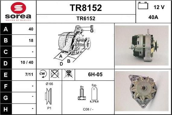 SNRA TR8152 - Kintamosios srovės generatorius autoreka.lt