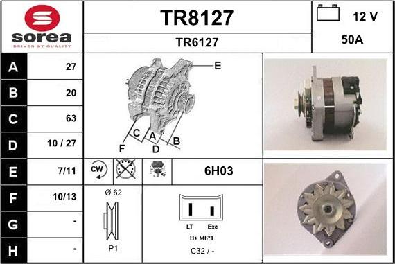 SNRA TR8127 - Kintamosios srovės generatorius autoreka.lt