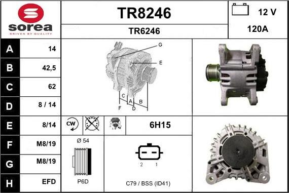 SNRA TR8246 - Kintamosios srovės generatorius autoreka.lt