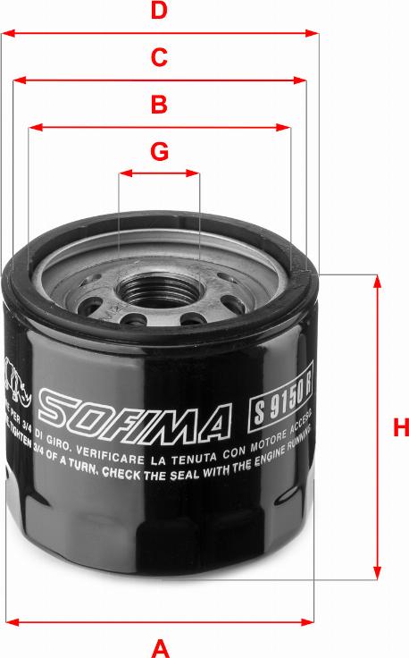 Sofima S 9150 R - Alyvos filtras autoreka.lt