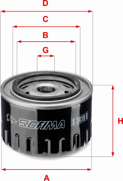 Sofima S 3419 R - Alyvos filtras autoreka.lt