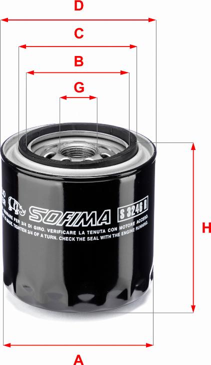 Sofima S 3246 R - Alyvos filtras autoreka.lt