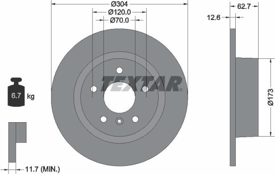 Textar 92095203 - Stabdžių diskas autoreka.lt