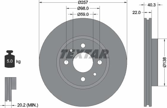 Textar 92069603 - Stabdžių diskas autoreka.lt