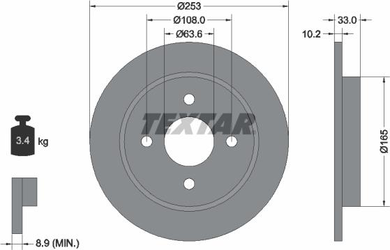 Textar 92088400 - Stabdžių diskas autoreka.lt