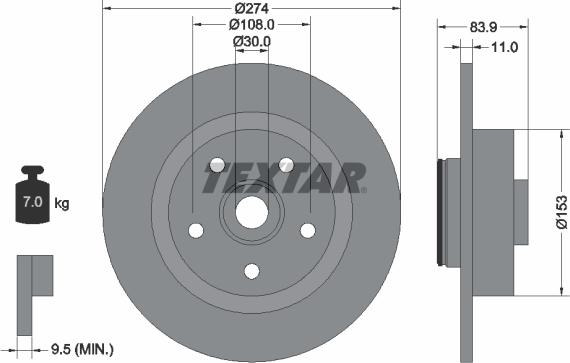 Textar 92142203 - Stabdžių diskas autoreka.lt