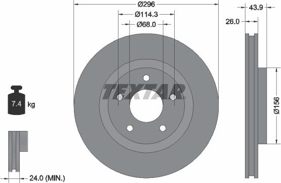 Textar 92167405 - Stabdžių diskas autoreka.lt