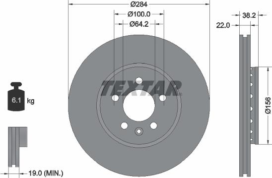 Textar 92103400 - Stabdžių diskas autoreka.lt