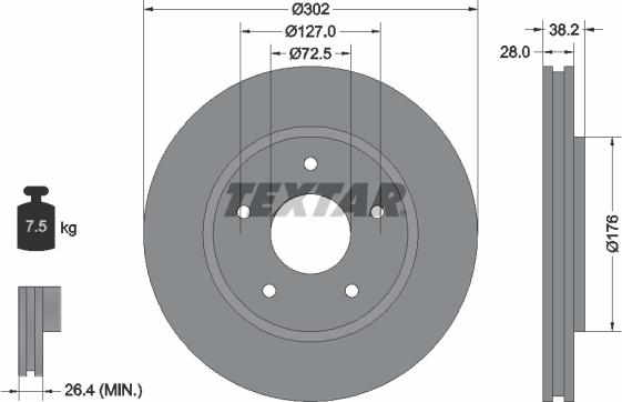 Textar 92181503 - Stabdžių diskas autoreka.lt