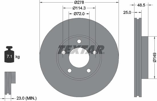 Textar 92130303 - Stabdžių diskas autoreka.lt