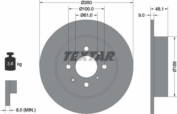 Textar 92125403 - Stabdžių diskas autoreka.lt