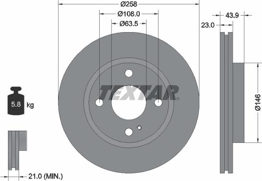 Textar 92176003 - Stabdžių diskas autoreka.lt