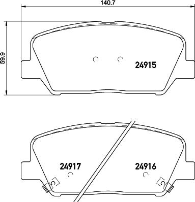 Textar 2491503 - Stabdžių trinkelių rinkinys, diskinis stabdys autoreka.lt