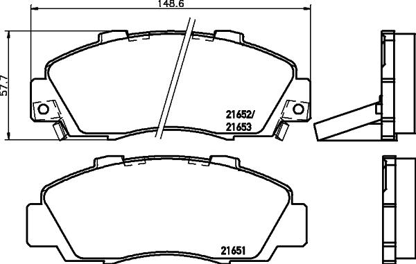 Textar 2165104 - Stabdžių trinkelių rinkinys, diskinis stabdys autoreka.lt