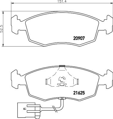 Textar 2162501 - Stabdžių trinkelių rinkinys, diskinis stabdys autoreka.lt