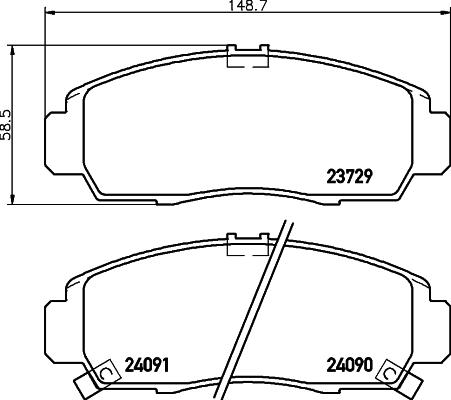 Textar 2372905 - Stabdžių trinkelių rinkinys, diskinis stabdys autoreka.lt