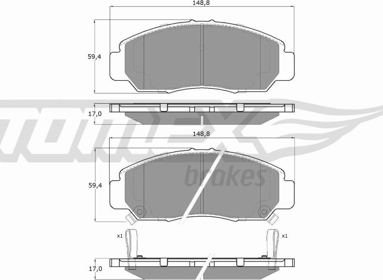 TOMEX brakes TX 19-32 - Stabdžių trinkelių rinkinys, diskinis stabdys autoreka.lt