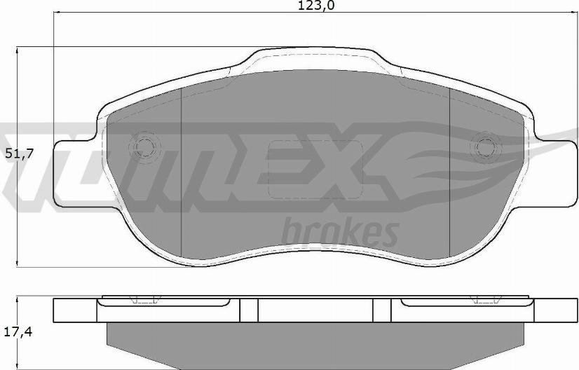 TOMEX brakes TX 14-43 - Stabdžių trinkelių rinkinys, diskinis stabdys autoreka.lt