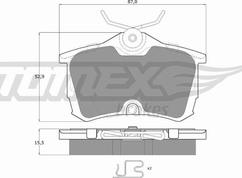 TOMEX brakes TX 14-51 - Stabdžių trinkelių rinkinys, diskinis stabdys autoreka.lt