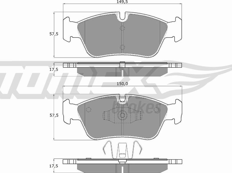 TOMEX brakes TX 14-35 - Stabdžių trinkelių rinkinys, diskinis stabdys autoreka.lt