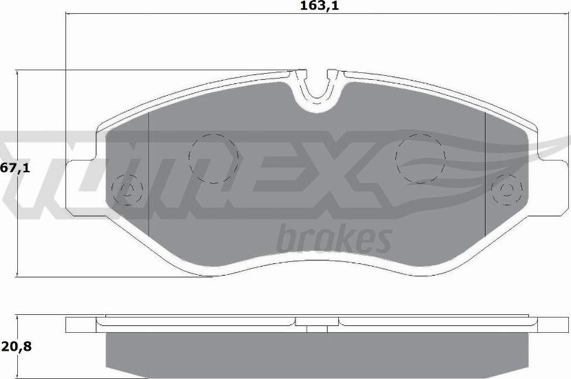 TOMEX brakes TX 14-25 - Stabdžių trinkelių rinkinys, diskinis stabdys autoreka.lt