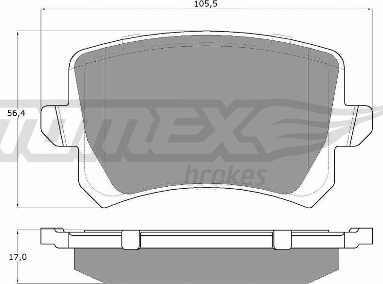 TOMEX brakes TX 15-83 - Stabdžių trinkelių rinkinys, diskinis stabdys autoreka.lt