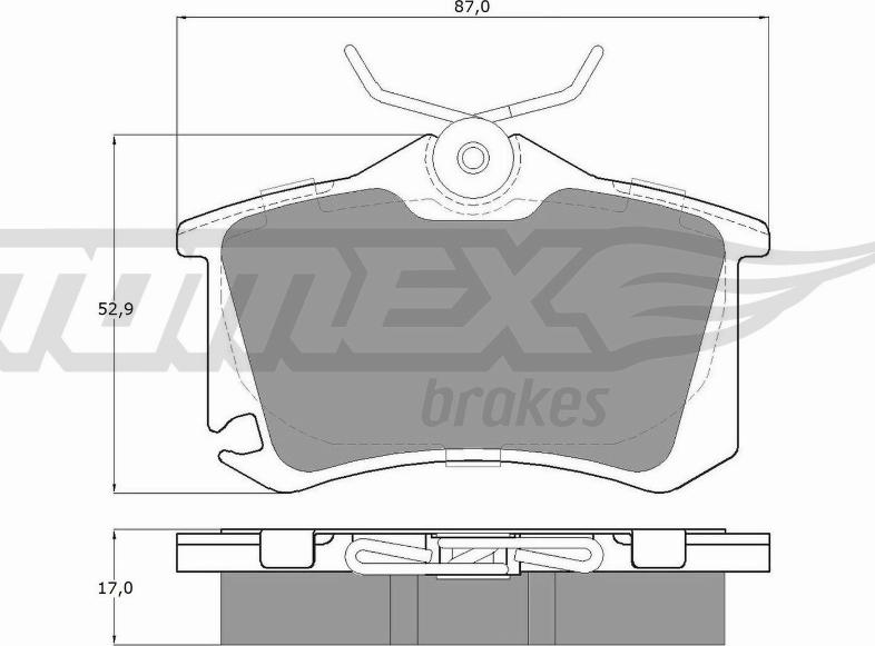TOMEX brakes TX 15-22 - Stabdžių trinkelių rinkinys, diskinis stabdys autoreka.lt