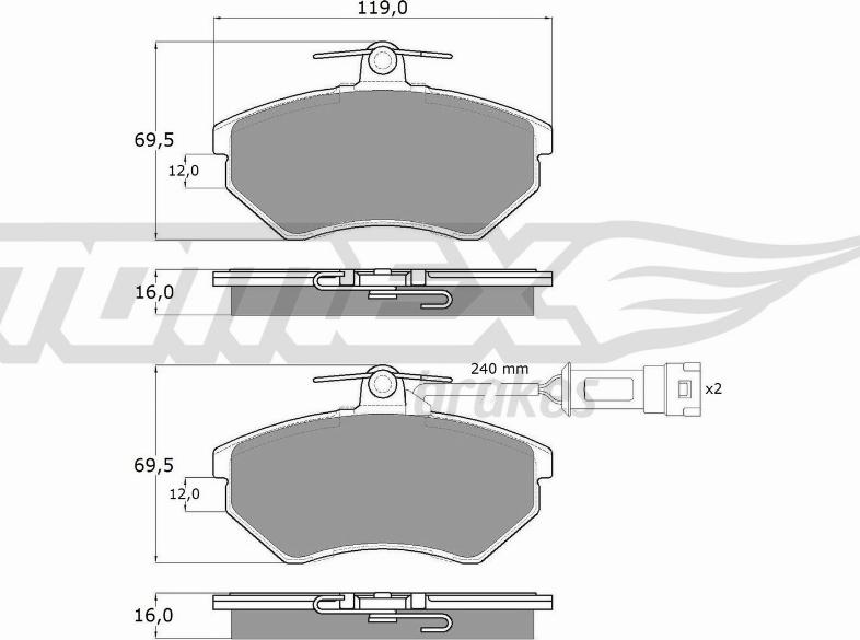 TOMEX brakes TX 10-631 - Stabdžių trinkelių rinkinys, diskinis stabdys autoreka.lt