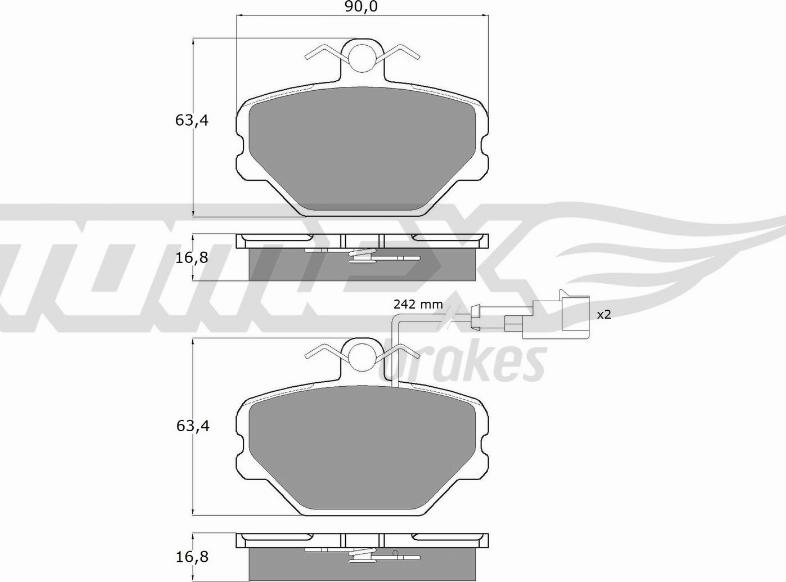 TOMEX brakes TX 10-392 - Stabdžių trinkelių rinkinys, diskinis stabdys autoreka.lt