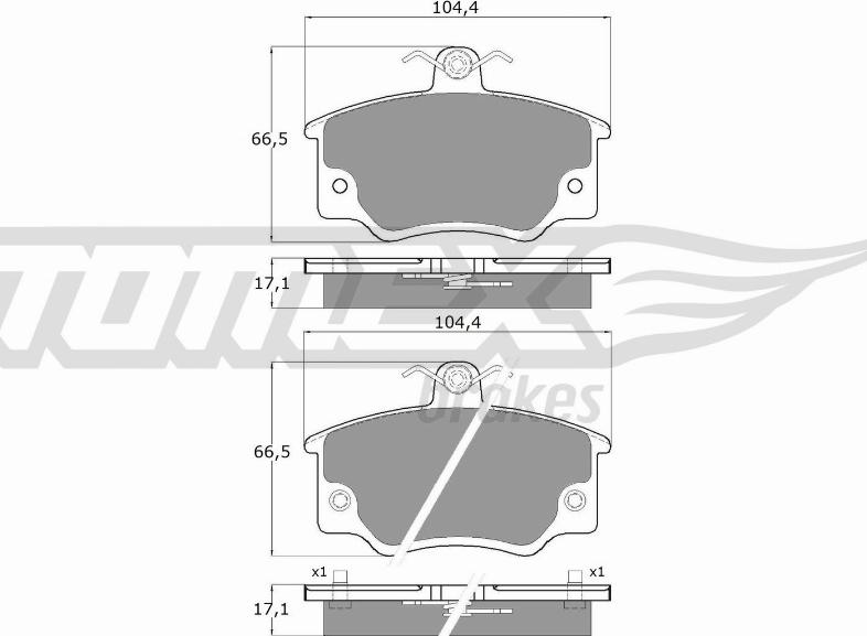 TOMEX brakes TX 10-73 - Stabdžių trinkelių rinkinys, diskinis stabdys autoreka.lt