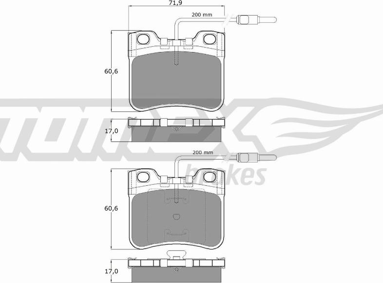 TOMEX brakes TX 11-98 - Stabdžių trinkelių rinkinys, diskinis stabdys autoreka.lt