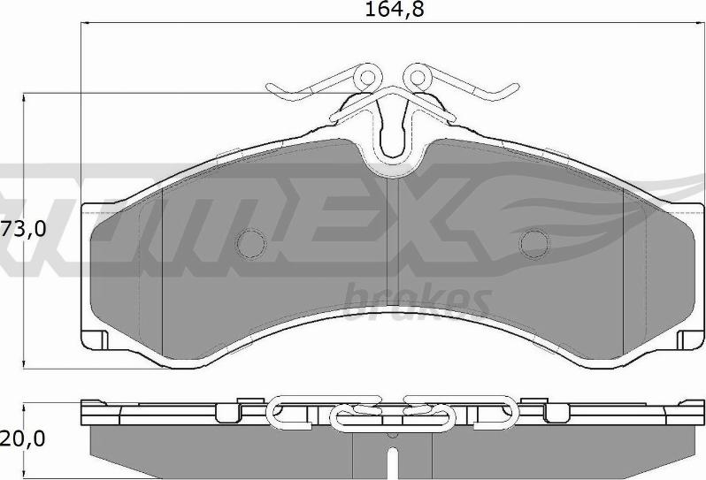 TOMEX brakes TX 11-48 - Stabdžių trinkelių rinkinys, diskinis stabdys autoreka.lt