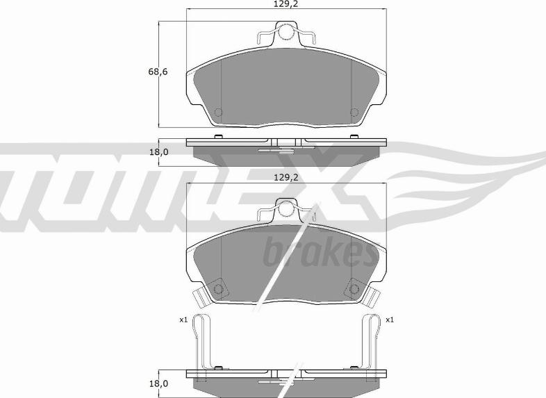 TOMEX brakes TX 11-51 - Stabdžių trinkelių rinkinys, diskinis stabdys autoreka.lt