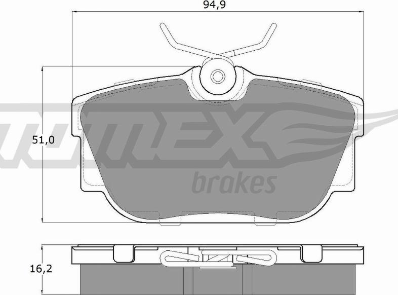 TOMEX brakes TX 13-90 - Stabdžių trinkelių rinkinys, diskinis stabdys autoreka.lt