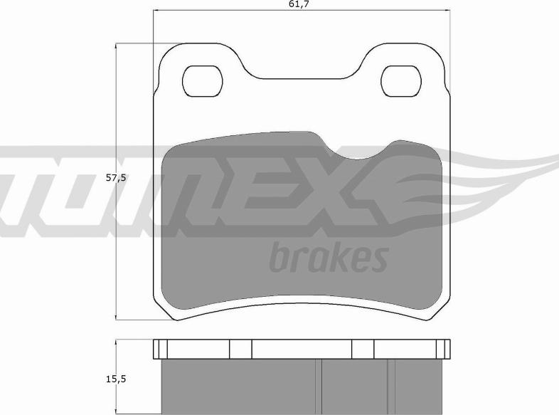 TOMEX brakes TX 13-49 - Stabdžių trinkelių rinkinys, diskinis stabdys autoreka.lt