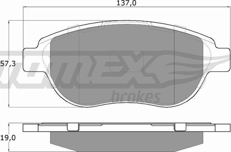 TOMEX brakes TX 13-42 - Stabdžių trinkelių rinkinys, diskinis stabdys autoreka.lt