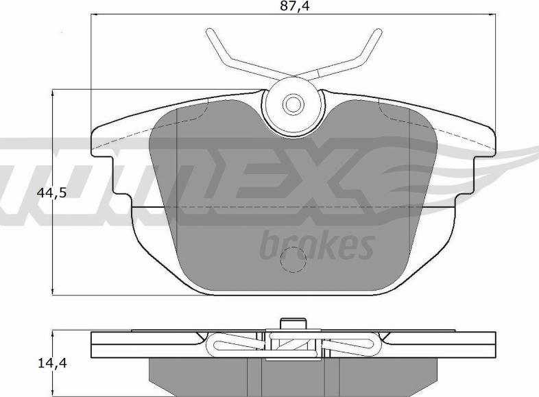 TOMEX brakes TX 12-43 - Stabdžių trinkelių rinkinys, diskinis stabdys autoreka.lt