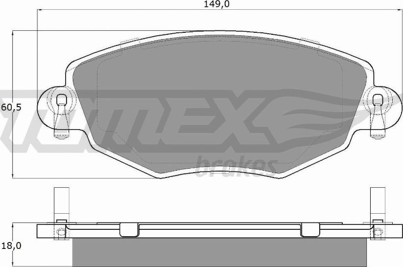 TOMEX brakes TX 12-58 - Stabdžių trinkelių rinkinys, diskinis stabdys autoreka.lt