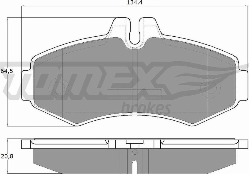 TOMEX brakes TX 12-23 - Stabdžių trinkelių rinkinys, diskinis stabdys autoreka.lt