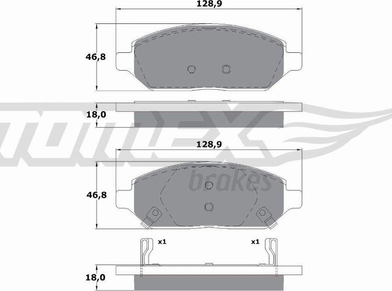 TOMEX brakes TX 17-90 - Stabdžių trinkelių rinkinys, diskinis stabdys autoreka.lt